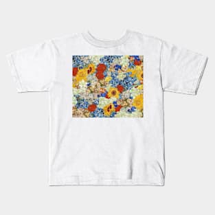 van gogh flower collage Kids T-Shirt